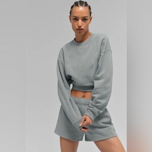 Alo Accolade - Lunar Gray Cropped Crewneck PRICE FIRM